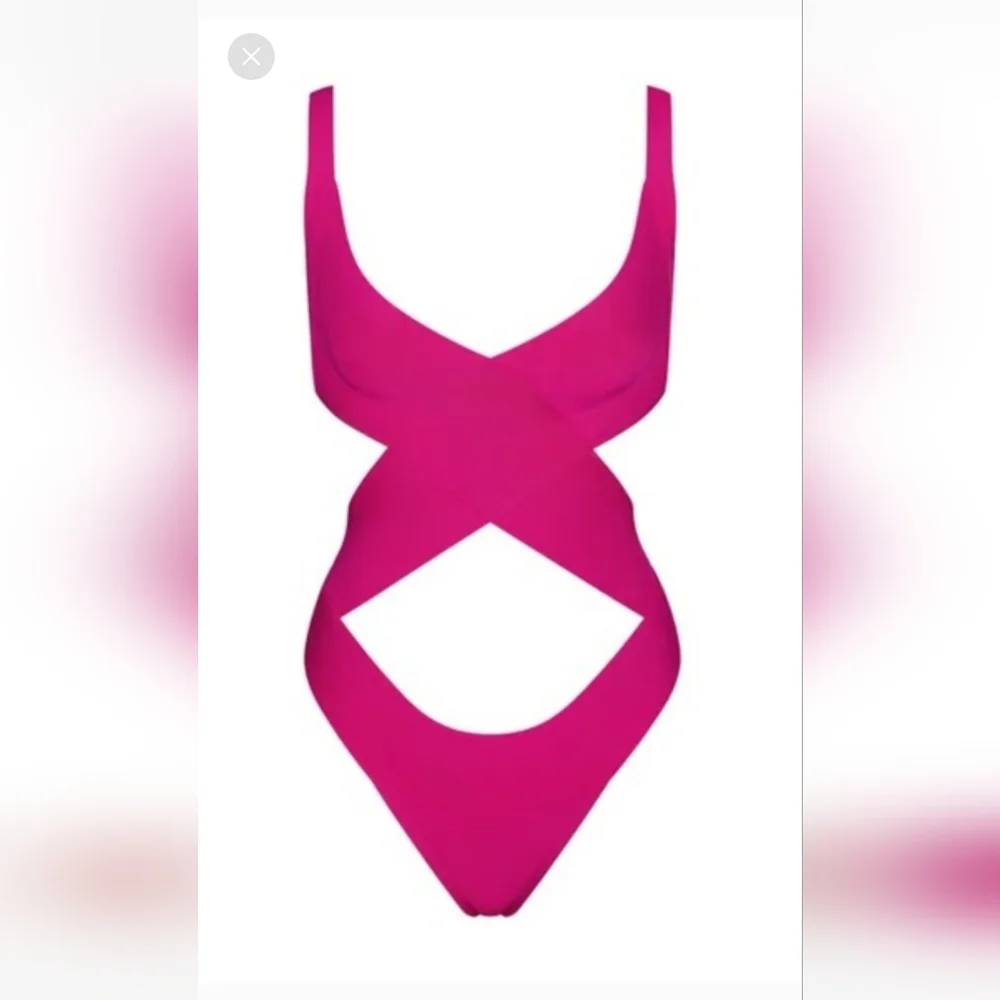 NEW SKIMS KNIT SWIMSUIT MONOKINI IN PINK : SIZE:LARGE